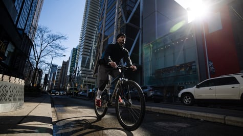 Cyclist on road