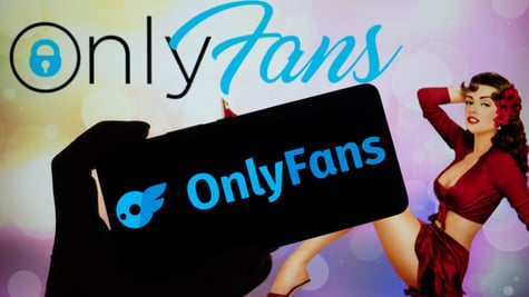 The OnlyFans logo against an alluring backdrop.