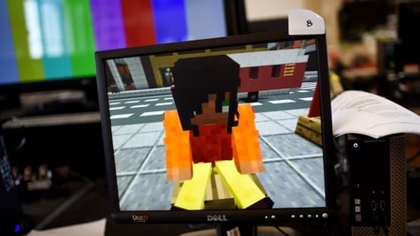 Minecraft in action on a computer.