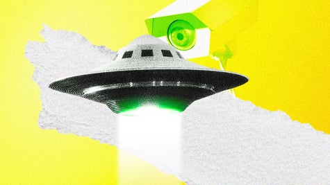 A UFO being surveyed by AI.