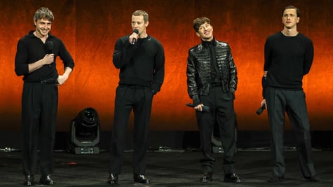 Actors Paul Mescal, Joseph Quinn, Barry Keoghan and Harris Dickinson promoting the Beatles biopics