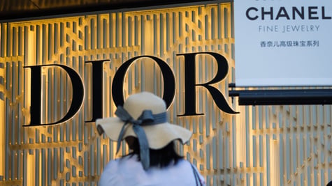 Dior shop sign in Shenzhen, China; sign reading 'Chanel fine jewelry'