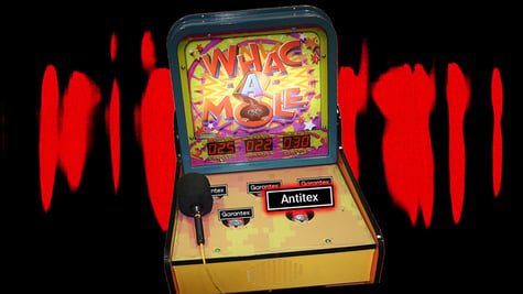 game of whac a mole representing how antitex and garantex work