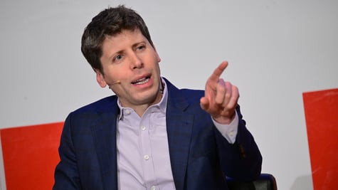 OpenAI CEO Sam Altman pointing finger