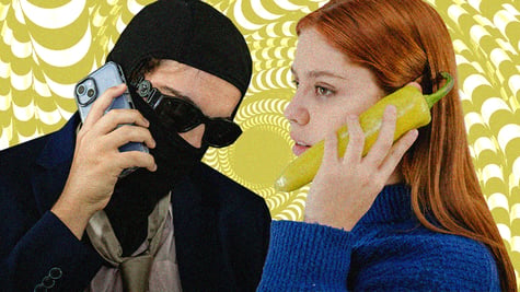 Scammer on a phone targeting a victim, phone scam, crypto scam, AI scam