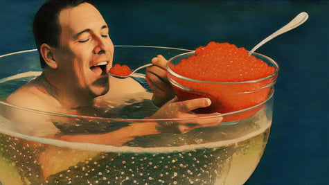 Caviar and champagne