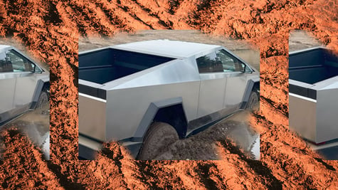 Tesla stuck in mud