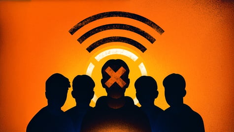 A silhouette of Gen Z under a wifi symbol.