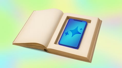 AI, on a phone, inside a book.