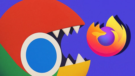 chrome packman eats Mozilla Fireox