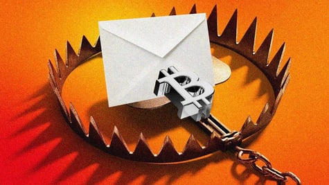 bear trap with letter and crypto