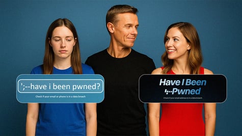 woman in blue shirt, woman ir red shirt, man looking at the girl in the red shirt
