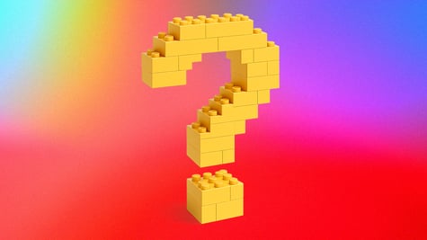 A lego built question-mark.