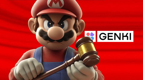 super mario in court with Genki