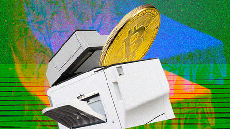 open printer with bitcoin coin