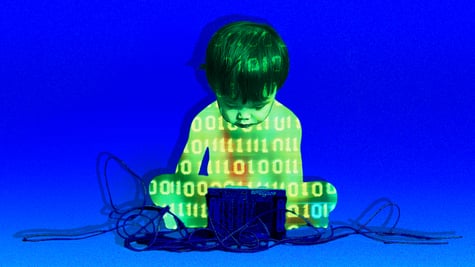 A kindergarten kid plugged into AI.