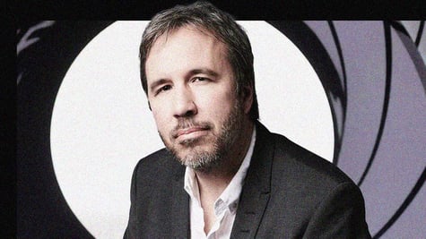 Cinema director Denis Villeneuve with James Bond iconic opening scene in background