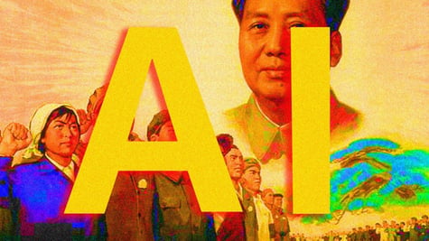The letters "AI" amid a Chinese backdrop.
