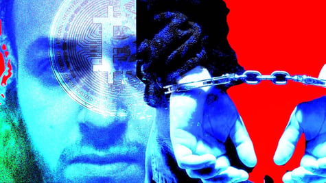 badiss mohamed amide bajjou arrested, blue hands in cuffs