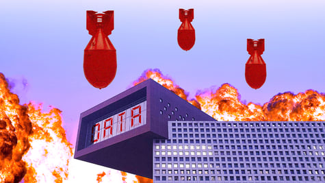 A data center getting bombed.