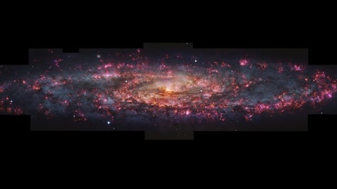 pink and orange galaxy in black space
