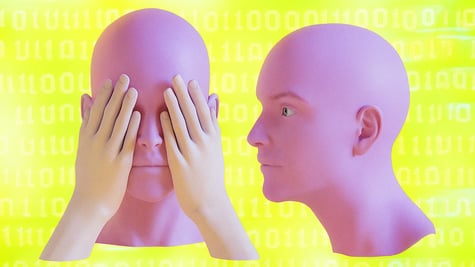 A mannequin ignoring another one.