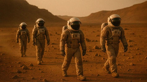 Astronauts on Mars (depicted)