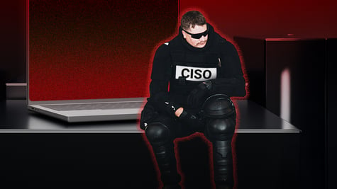 Stressed CISO at work