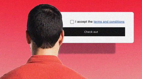 A man reading the terms and conditions.
