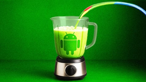 google straw, android blender green cocktail