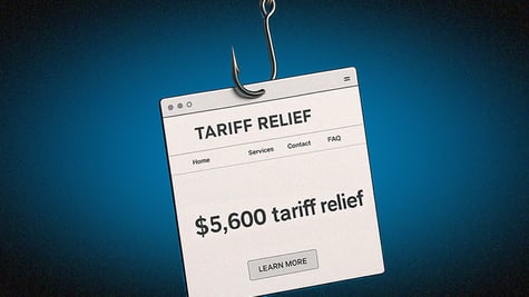 A tariff relief screen hanging on a hook.