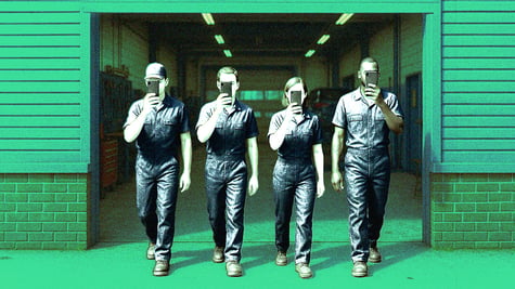 A bunch of influencers, dressed as mechanics, about to wreak havoc.