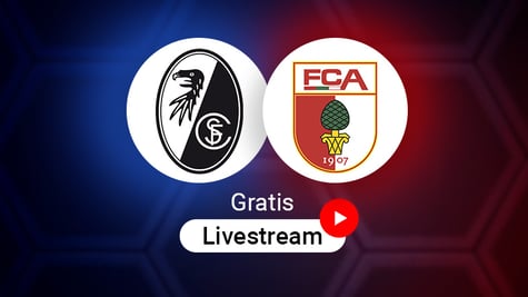 Freiburg vs. Augsburg Logos für Bundesliga Spiel in der Saison 2025/2026