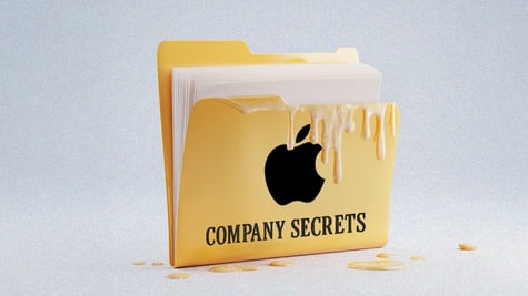 apple logo company secrets folder melting leaking
