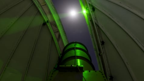 An eclipse observed from a space station on earth.