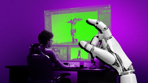Man sitting in from of computer screem