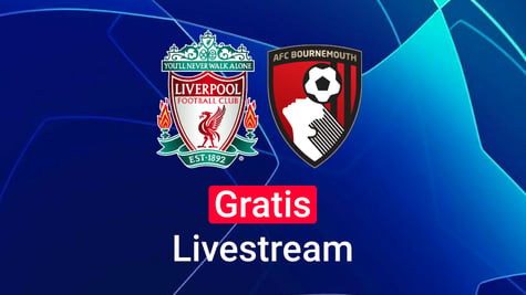 Liverpool and Bournemouth Club Logos with dark blue background