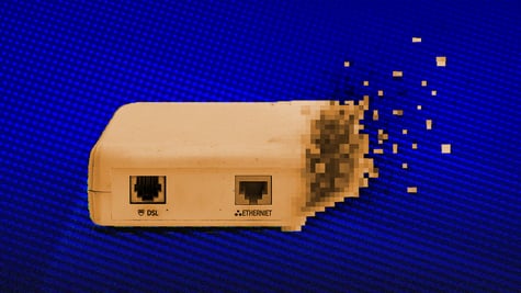 A pixelated internet modem, retro style.