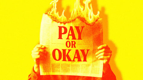 pay or okay model newspaper burning