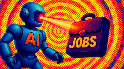 robot shooting lasers ai briefcase jobs