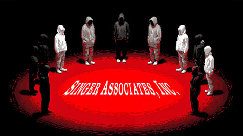 Singer Associates logo surrounded by ransomware gang