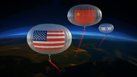 gray transparent balloons in black space