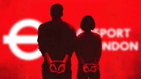 2 teens in handcuffs transport of london logo