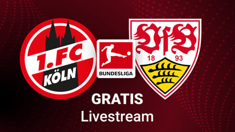 1. FC Köln vs. VfB Stuttgart Team Logos Bundesliga Livestream