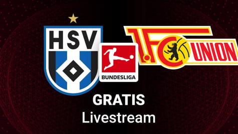 Screenshot Union Berlin vs. HSV Team Logos Bundesliga Livestream