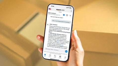 Amazon Seller Assistant on a smartphone