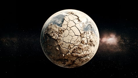 A dry version of the earth before the impact collision