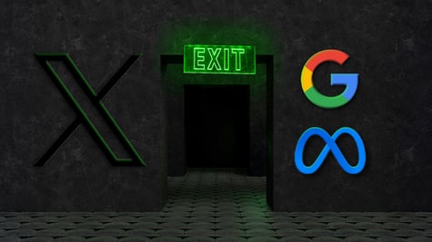 exit door google meta x logo