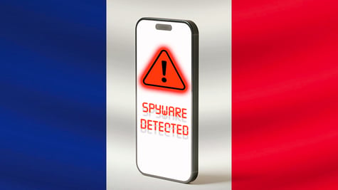 france flag iphone spyware warning sign
