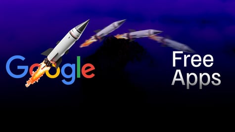 google logo rockets flying free apps
